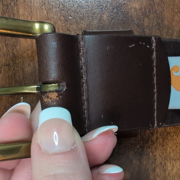 Carhartt Dark Brown Belt with Brass Buckle Size 36 Leather - Picture 12 of 12